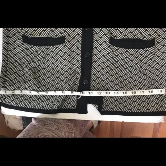 Dana Bachman Silk Knit Cardigan Sweater Jacket Pockets Buttons Neutral Lightwght - Picture 16 of 16